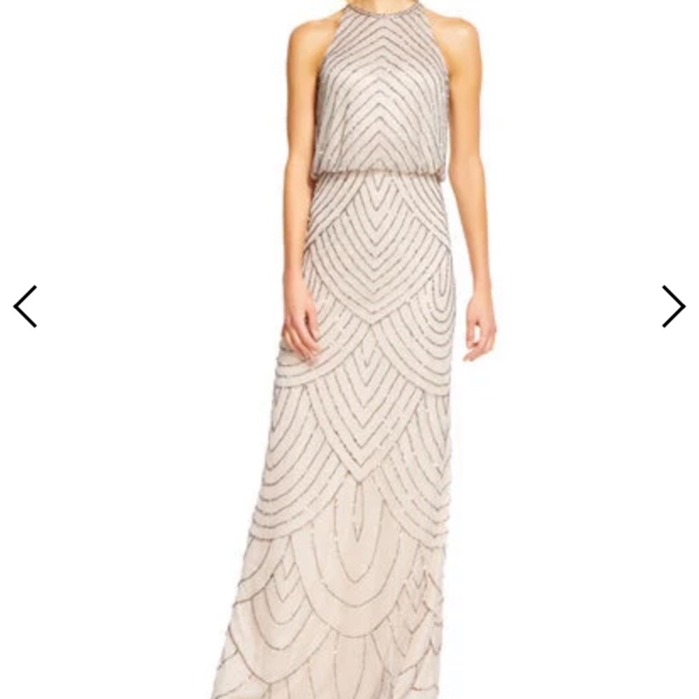 Adrianna Papell dress, Beaded Halter Gown, size 4